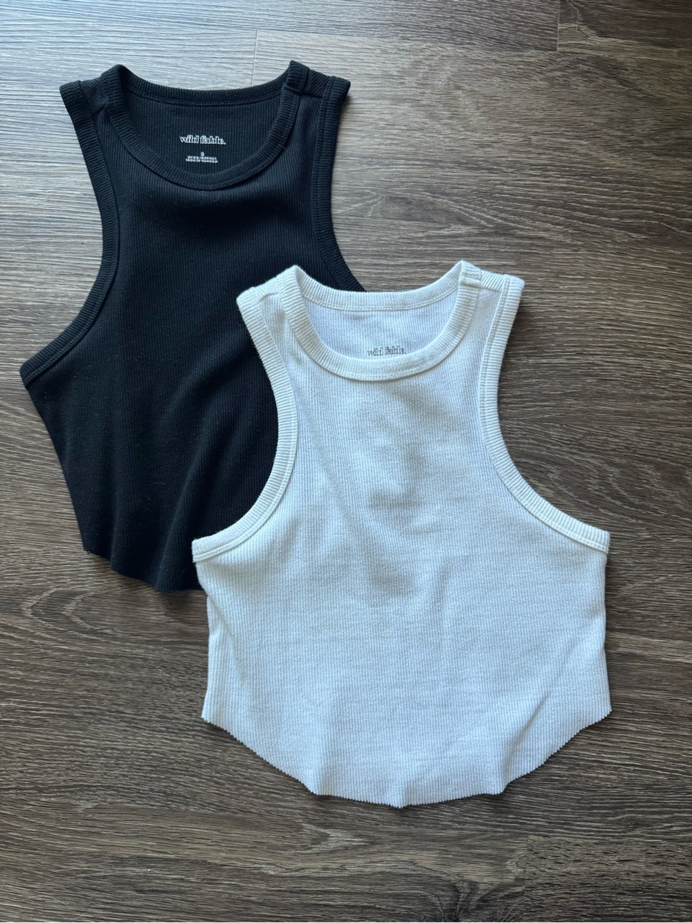 Ribbed Tank Top Set - Black & White